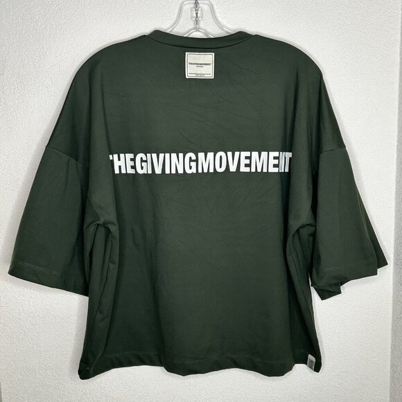 The Giving Movement Shirt Sustainable Unisex Large Cropped Back Print Oversized - Picture 2 of 12